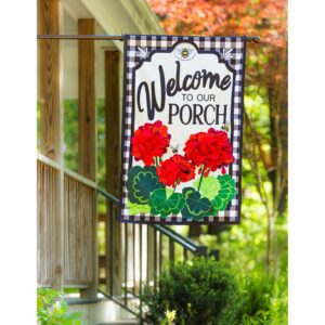 Linen Welcome To Our Porch Decorative House Flag