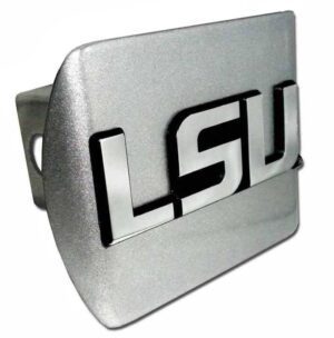 Louisiana State University LSU Block Letter Brushed Chrome Hitch Cover