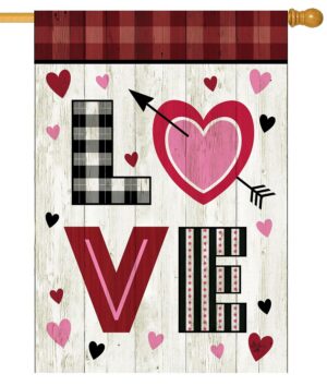 Love Valentine House Flag