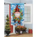 Lustre Gnome With A Christmas Wreath House Flag Live