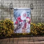 Lustre Santa And His Reindeer Garden Flag Live