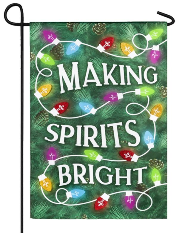 Making Spirits Bright Applique Garden Flag