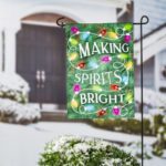 Making Spirits Bright Applique Garden Flag Live