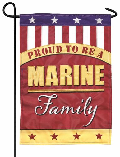 Marine Family Double Applique Garden Flag