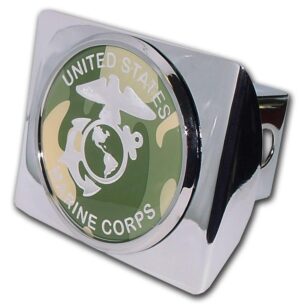 Marines Camouflage Seal Chrome Hitch Cover