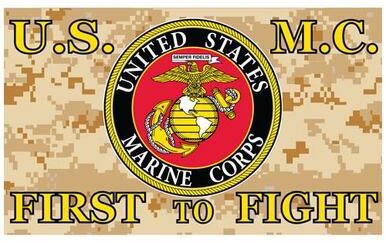 Marines First to Fight Camo 3x5 Flag