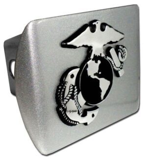 Marines Insignia Brushed Chrome Hitch Cover