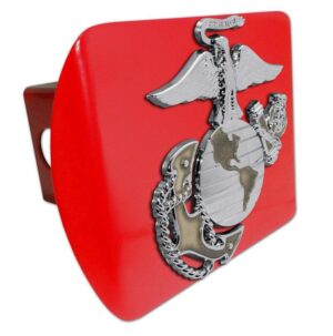 Marines Insignia Premium Chrome and Gold Red Hitch Cover
