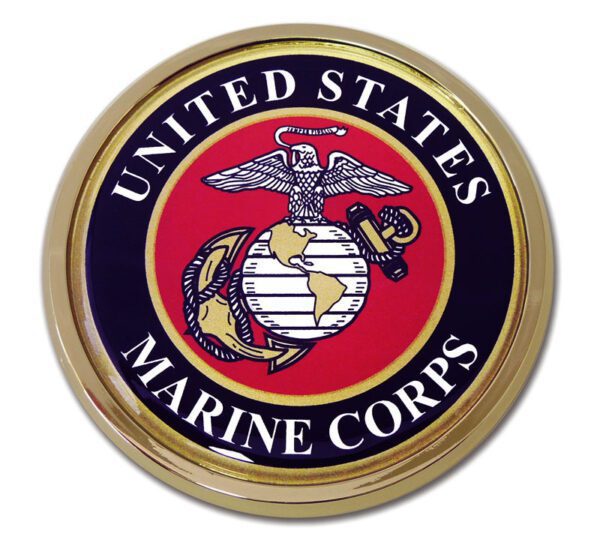 Marines Seal Chrome with Color Car Emblem