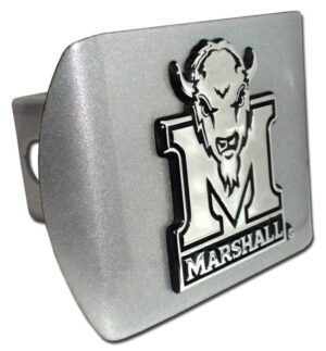 Marshall University Buffalo Brushed Chrome Hitch Cover