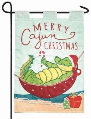 Merry Cajun Christmas Double Applique Garden Flag