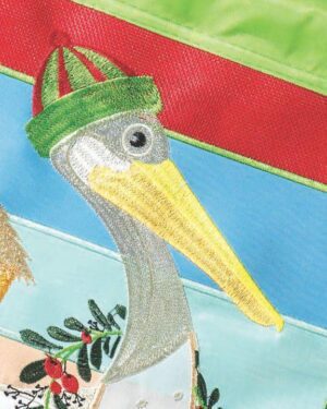 Merry Christmas Pelican Double Applique Garden Flag