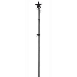 Metal Extendable Flagpole with Star Topper Black