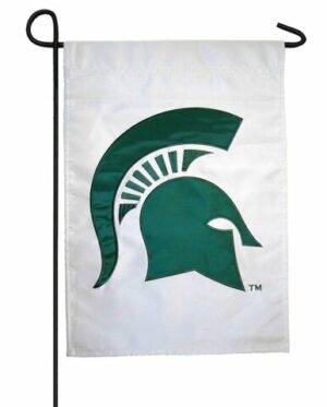 Michigan State Spartans Applique Garden Flag White