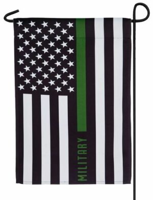 Military Thin Green Line Suede Reflections Garden Flag