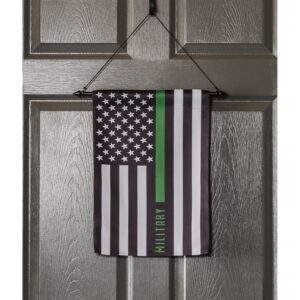 Military Thin Green Line Suede Reflections Garden Flag