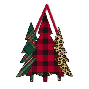 Mixed Print Christmas Trees Decorative Door Hanger