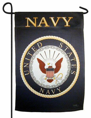 Navy Emblem Sublimated Garden Flag