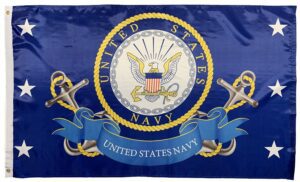 Navy Emblem with Anchors 3x5 Flag - Printed Nylon
