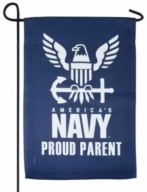 Navy Proud Parent Sublimated Garden Flag