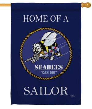 Navy Seabees Home Sublimated House Flag