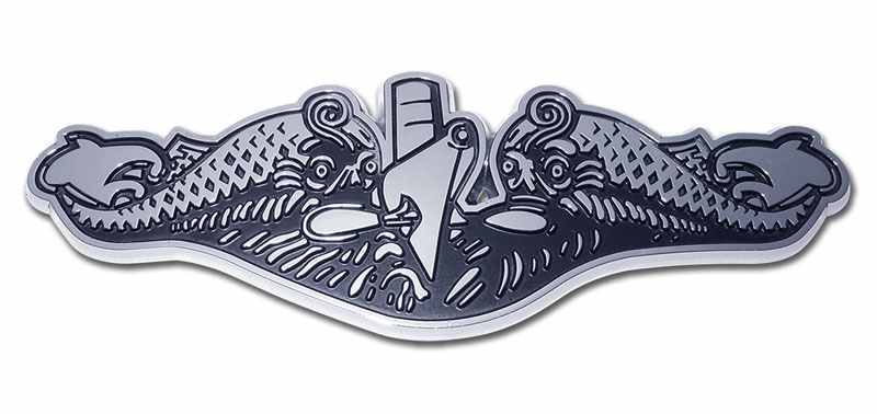 Navy Submarine Dolphins Insignia Chrome Car Emblem I Americas Flags