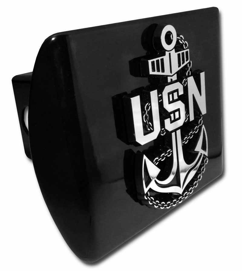 Navy USN Anchor Black Hitch Cover - I AmEricas Flags