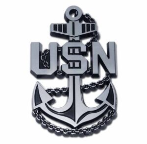 Navy USN Anchor Chrome Car Emblem