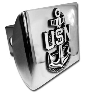 Navy USN Anchor Chrome Hitch Cover