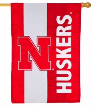Nebraska Cornhuskers Embellished Applique House Flag
