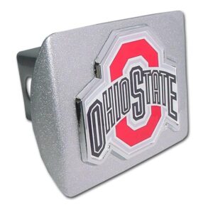 Ohio State University Color Logo Brushed Chrome Hitch Cover