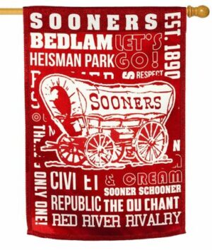 Oklahoma Sooners 2 Sided Suede Reflections House Flag