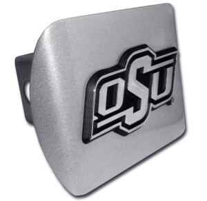 Oklahoma State University OSU Brushed Chrome Hitch Cover