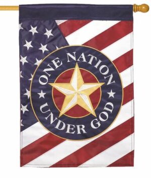 One Nation Under God Double Applique House Flag