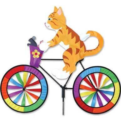 Orange Cat Large Bicycle Wind Spinner