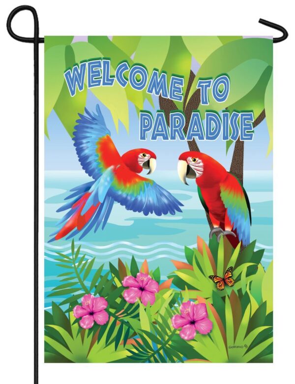 Paradise Parrots Garden Flag