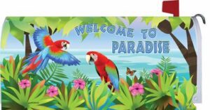 Paradise Parrots Mailbox Cover