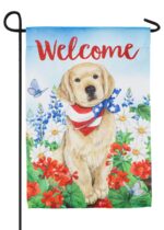 Patriotic Dog With Bandana Suede Reflections Garden Flag