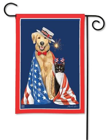 Patriotic Pets Garden Flag