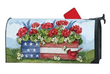 Patriotic Planter Box Mailbox Cover