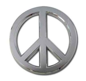 Peace Sign Chrome Car Emblem