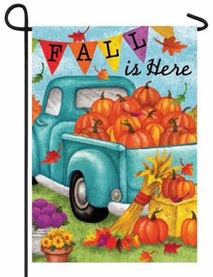 Pickup Truck with Fall Pumpkins Garden Flag