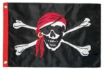 Pirate Red Bandana Applique Boat Flag