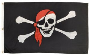 Pirate Red Bandana Flag 3x5 2-Ply Polyester