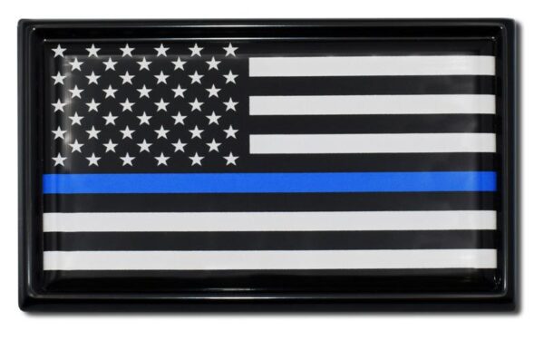 Police Thin Blue Line Black and White American Flag Black Car Emblem ...