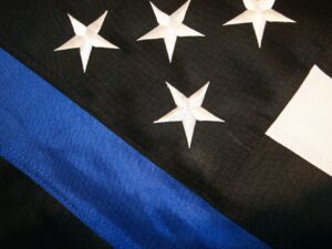 Police Thin Blue Line Black and White American Flags - 2-Ply Polyester