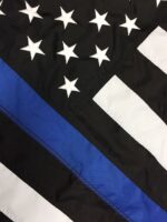 Police Thin Blue Line Black and White American Sewn Nylon House Flag