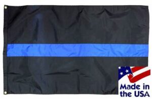 Police Thin Blue Line Flag 3x5 Sewn Nylon