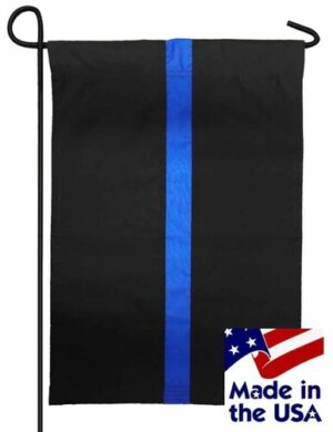 Police Thin Blue Line Sewn Nylon Garden Flag