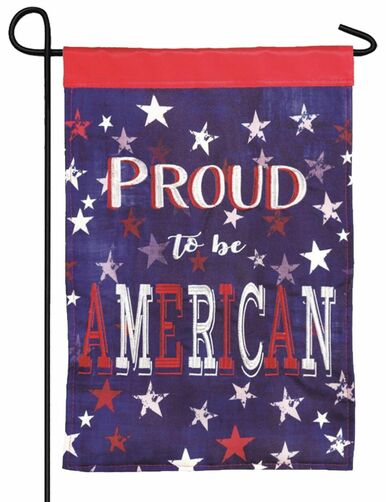 Proud American Printed Applique Garden Flag